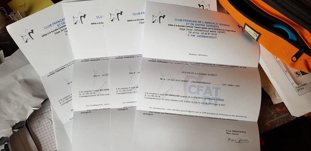 de la Lande Barbot - Cotation "recommandé" de 4 chiens